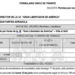Modelo de permiso por onomástico