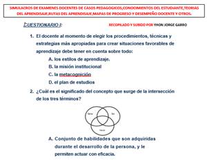 Compilación de simulacros de exámens para evaluación docente