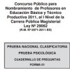 Cuadernillo de la Prueba nacional Clasificatoria para Nombramiento 2011
