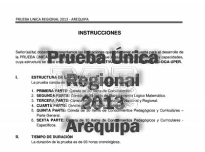Prueba Única Regional 2013 Arequipa desarrollado