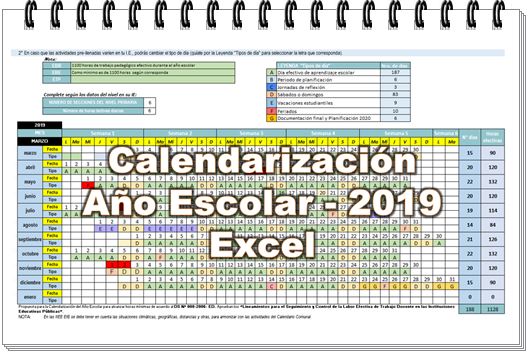 calendarizacion año escolar 2019