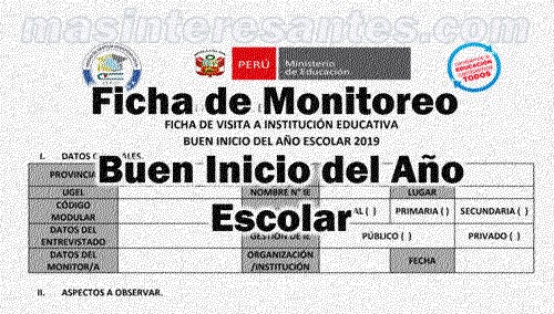 ficha de monitoreo del buen inicio del año escolar