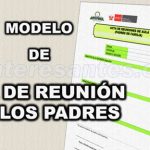 modelo de acta de reunion con los padres de familia