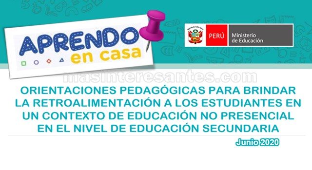 Orientaciones pedagógicas para brindar retroalimentación en educación no  presencial