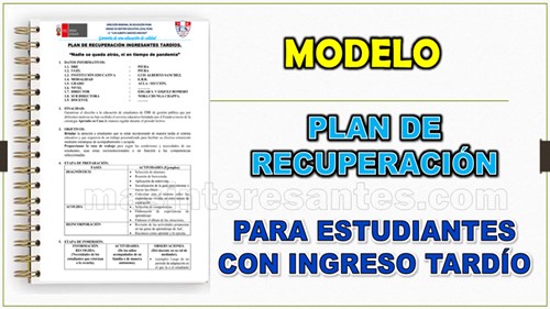 Modelo de Plan de Recuperación para estudiantes con ingreso tardío