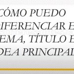Cómo diferenciar tema, idea principal y título
