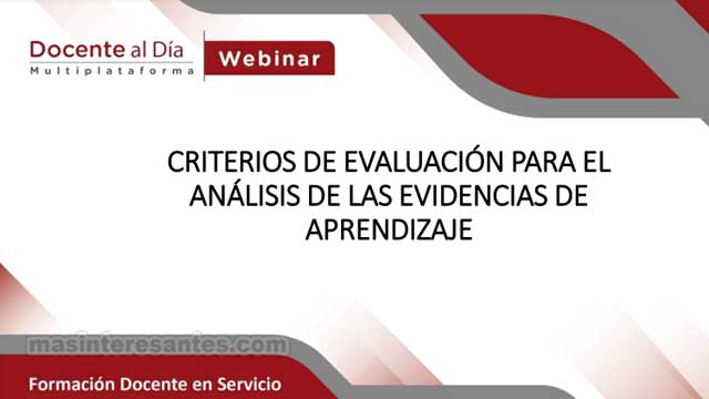 Criterios de Evaluación para el Análisis de las Evidencias de Aprendizaje