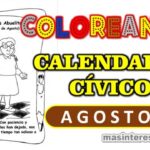 Coloreando calendario cívico de agosto