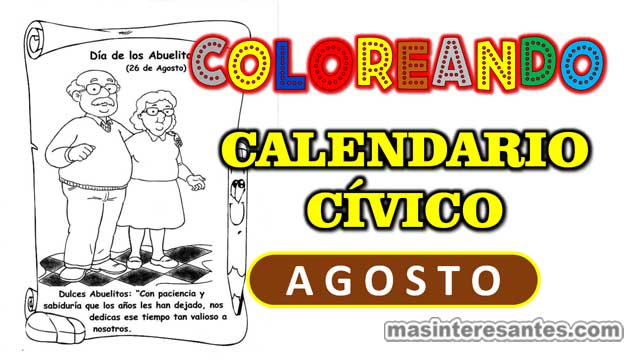 Coloreando calendario cívico de agosto