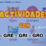 Ficha de actividades con Grag Gre Gri Gro y Gru