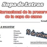 Sopa de letras Preservación de la Capa de Ozono