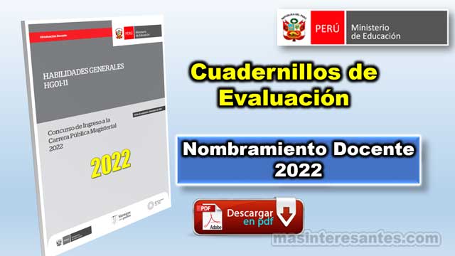 Descargar Cuadernillos de Evaluación Nombramiento 2022