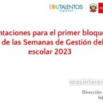 Orientaciones para la I semanas de gestión